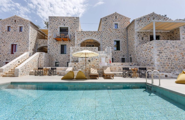 Villa POSEIDON with shared pool, exposed position over the sea, Peloponnese