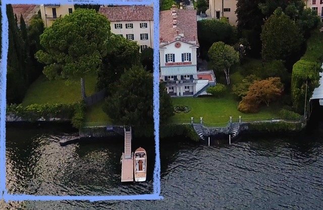 Villa with a garden that directly overlooks the lake.