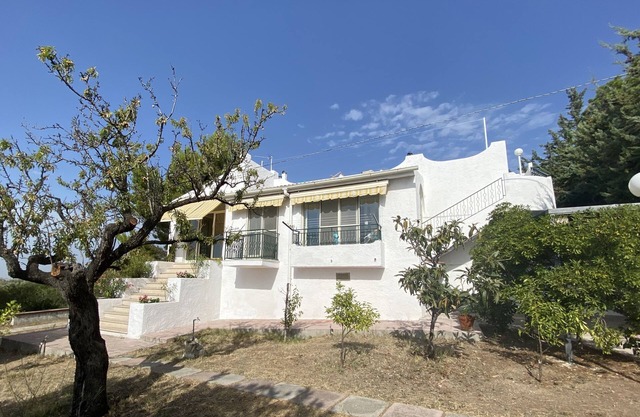 Villa with sea view garden and olive trees