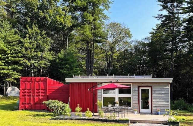 Visit a farm-stay container house on a 30-acre organic forest in Stone Ridge, NY