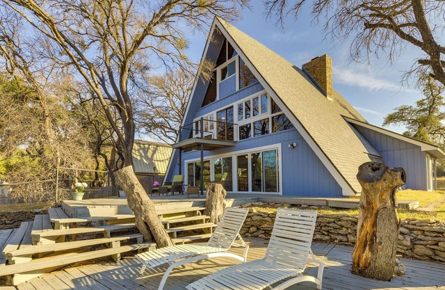 Warm A-Frame Cabin w/ Dock on Lake Brownwood!