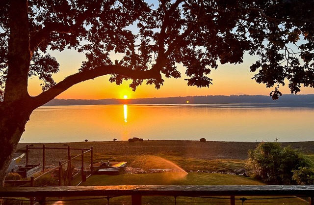 Waterfront home on Case Inlet with private beach, Mt. Rainier view & 2 decks
