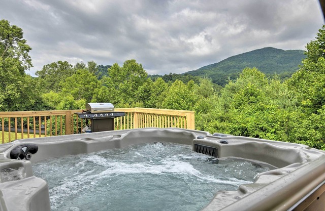Waynesville Smart Cabin w/Hot Tub & Views!