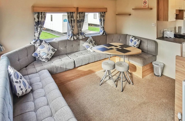 Well presented 12ft-wide caravan with one double and one twin.