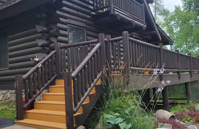 Wilderness Log Home on the River Ely Lakes Fish Hike Ski Snowmobiling ATV Pets