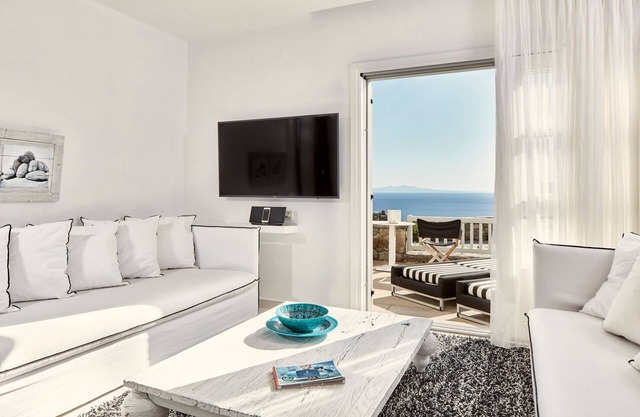 Wonderful Mykonos Villa | Exclusive Guestroom Sea View | 1 Bedroom | Beautiful Sea Views & Intimate Interior | Elia Beach