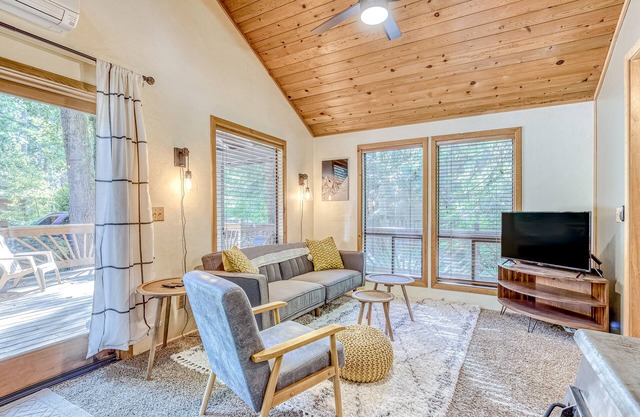Woodland Cabin w/Large Deck, Gas Grill, Wood Stove & WiFi - Dogs Welcome