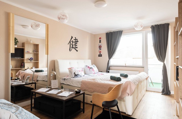 - Zen Haven Luxurious 3-Room Japanese-Themed Apartment with Balcony -