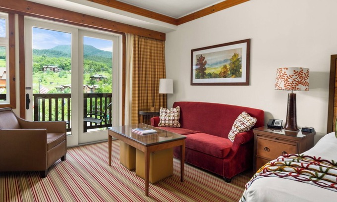 Stowe Area Cabin | #1428 * Lodge at Spruce Peak | Ski in Ski out | Studio | Expansive views of Spruce Peak and Village