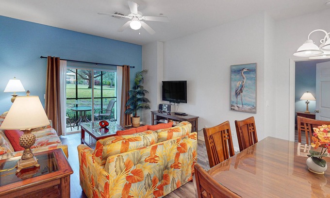 Bahama Bay Condo | 1st floor condo w/shared pools, gym, basketball court, sauna, near theme parks