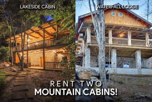 Mars Hill House | 2 Cabins on Private Pond Sleeps 30 Sauna Hot Tub