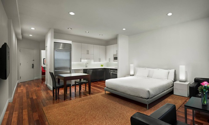 Theater District Hotel | AKA Residences Luxurious Premium Studio w/Custom Furnishings, Den Space & WiFi