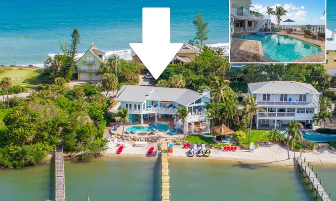 Stuart House | Aquarius North: 7BR/5BA luxury beach house w/heated pool + spa, dock & more!