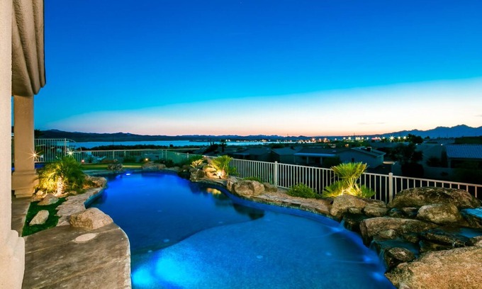 Lake Havasu City House | Best View in Havasu! Luxury Home with Pool/Spa/Putting Green