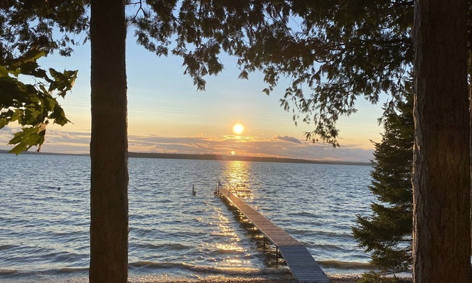 Cheboygan County Cottage | Burt Lake, Lake Front Family Vacation Home, 4BR-2BA, Amazing Sunsets!