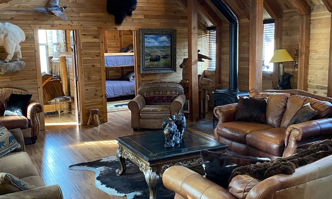Elbert Cabin | Cabin on 60 acre working horse ranch! Plus peacocks, goats &mini horses!