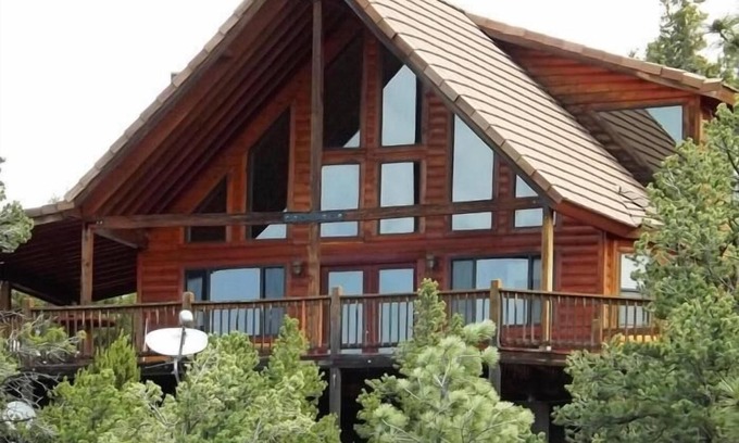 Heber Ski Chalet | Chalet in the pines with view of ponderosa studded mountains on 2.5 acres.
