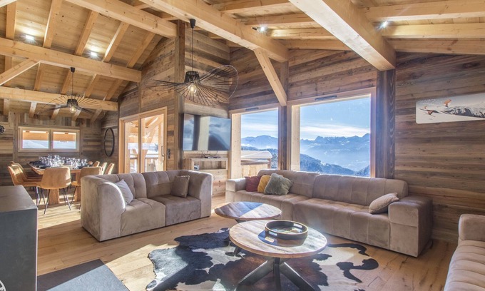 Le Praz de Lys Ski Chalet | Chalet Panoramique 14 pers facing Mont Blanc on the slopes Sauna Jacuzzi