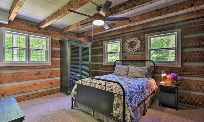 Frank House | Creekside cabin w/hot tub, fireplace & trail