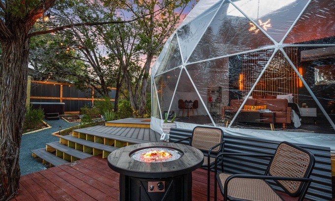 Spicewood Cabin | Hill Country Glamping Dome w/Hot Tub, Gym, Sauna & Cold Plunge