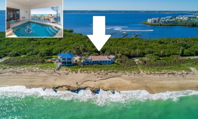 Stuart Villa | La Dolce Vita: Big Beach House w/elevator & heated pool! DIRECTLY ON BEACH