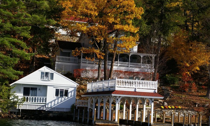 Kattskill Bay House | Lake George,Lakefront,Sleeps 20, 3-homes, 8 bedrooms, lakefront deck, boat avail