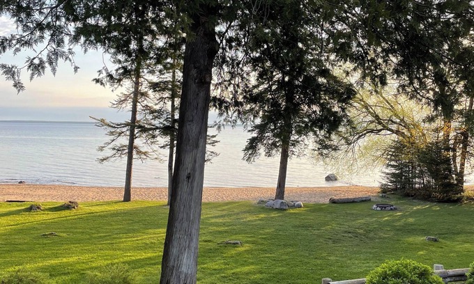 Cheboygan House | Lake Huron home - Bridge Views - private beach