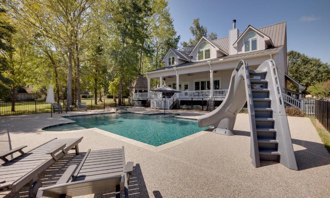 Coldspring House | Lake Livingston Paradise Outdoor Pool with Slide!