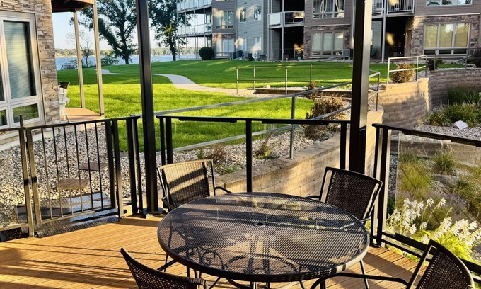Arnolds Park Condo | Lakefront Okoboji Condo at Bridges Bay! Coronado Condo #100. Sleeps 10.