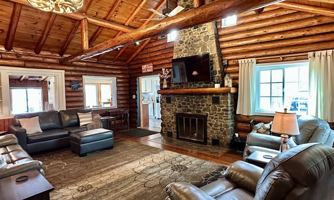 Augusta Cabin | Lakeside Log Cabin - Enjoy a beautiful sugar sand beach, Eau Claire Area