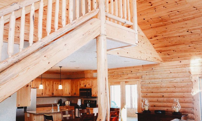 Nevis House | Luxury Log Home 1/2 Mile from Snowmobile/Bike Trail