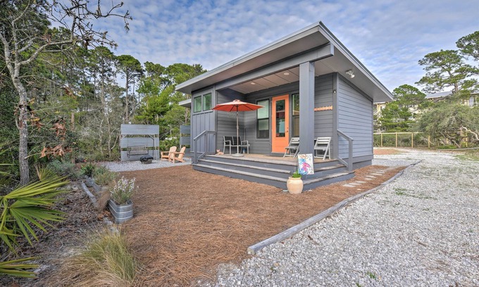 Seagrove Beach Cottage | Mid-Century Modern Beach Cottage with Fire Pit!