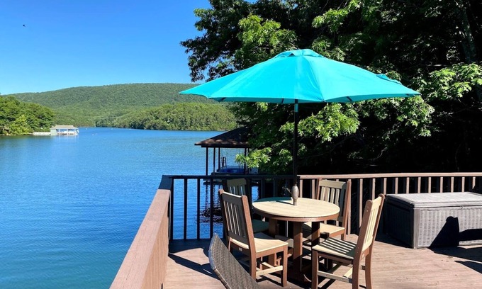 Huddleston House | Mountain View, Quiet Cove, Hot Tub, Fire Pit, Two-Tier Dock, & much more!