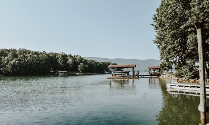 Huddleston House | Mountain View, waterfront, large quiet cove, gentle lot, covered dock & deep H2O
