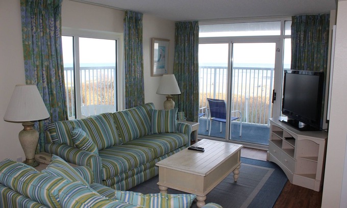 Arcadian Shores Condo | Newly Renovated Direct Oceanfront 3BR/2BA Condo With Large Wrap Around Balcony!