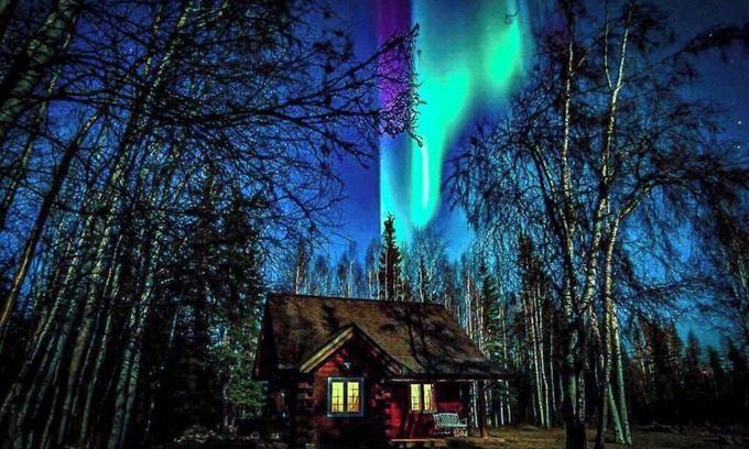 North Pole Cabin | Northern Lights Escape: Authentic Log Cabin with Private Sauna Experience