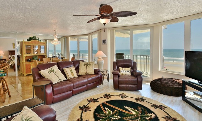 Daytona Beach Shores Condo | Oceanfront Condo-Non-Driving Beach-Pool-Free Wifi/Parking-Bikes-Beach Equipment.