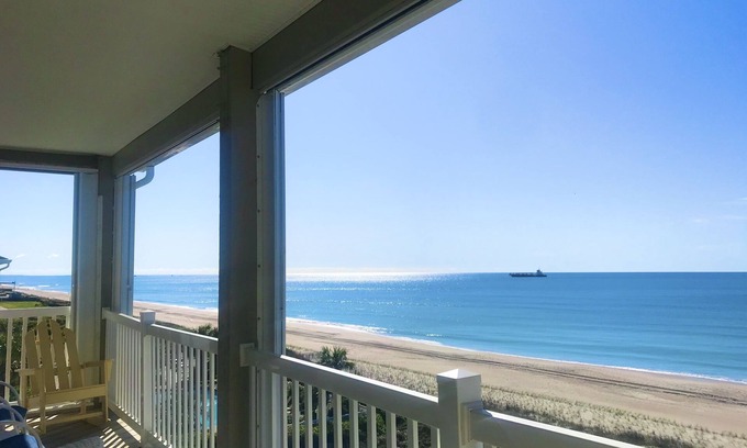 Indian Beach Condo | ONCE UPON A TIDE: Top Floor, Oceanfront, Prime Location, Pool, Linens included