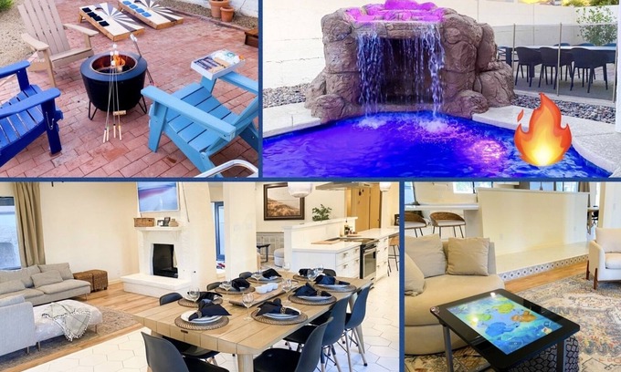 North Mountain House | Private Free Heated Pool, Waterfall, 2 King Beds & Arcade Games!