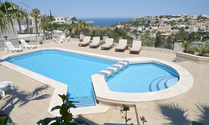 Mellieħa Heights Villa | Private villa apartment with amazing poolside and great views