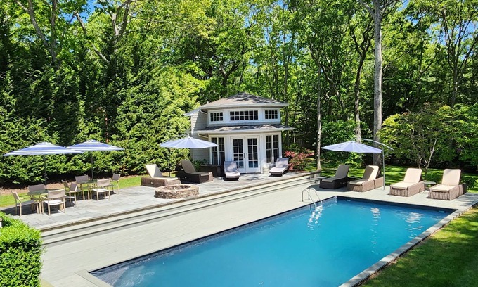 East Hampton House | Quiet Family Friendly Hideaway With Pool And Poolhouse