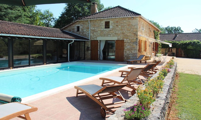 Montcabrier House | Renovated stone house with swimming pool, quiet in the countryside, air conditioned, wifi