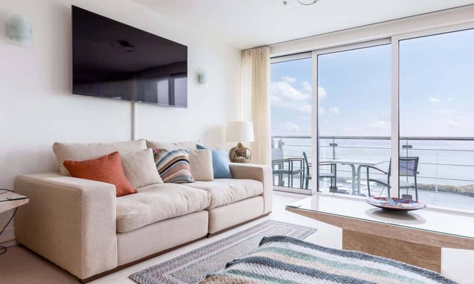 Poole Apartment | Riva -180-Degree Panoramic Views from Balcony