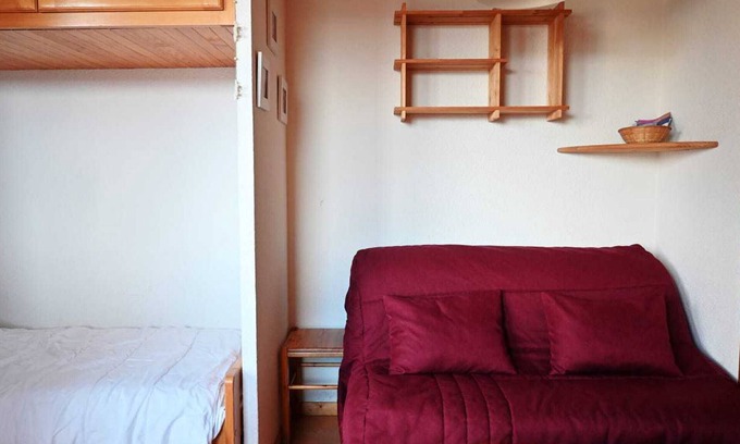 Vallandry Apartment | Studio for 4 in Vallandry center, near slopes, balcony with mountain view