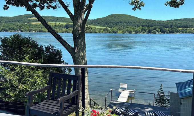 Richfield Springs House | Stunning Lakefront Home w/Mountain Views - Only 13 miles to Cooperstown, NY