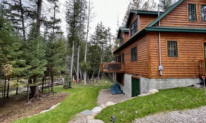 Cheboygan County Cabin | Sturgeon Riverfront Cedar Cabin