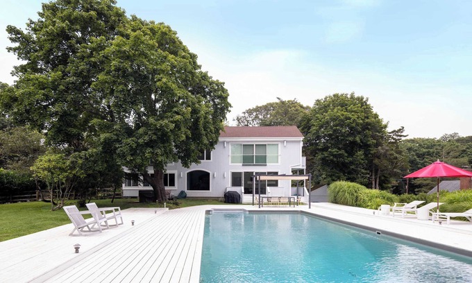 East Hampton House | Summerwood by Rove Travel Home with Pool & Hot Tub