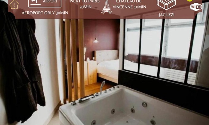 Montreuil Apartment | Sweet Love Room - Jacuzzi Privatif