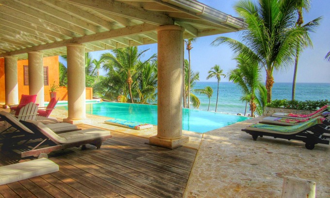 Las Galeras Villa | Villa Los Gorgones, ocean-front, near beach, sleeps 9