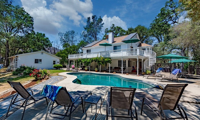Mariposa House | Yosemite Oaks Retreat, Views, Pool & Hot Tub, Game Room, & So Much More!